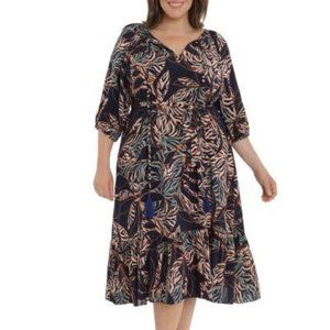 Maggy London Printed Tie Waist Dress